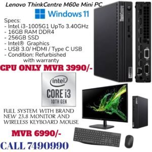 Lenovo mini cpu i3 10th, 16gb ram, 250gb ssd