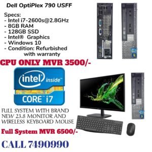 Refurbrished Dell cpu, Optiplex 990, i7 2th, 8gb ram 128gb ssd