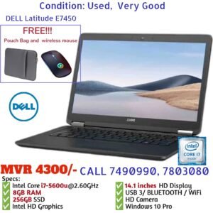 USED, Dell Latitude E7470, i7-6th gen, 8gb ram, 256gb ssd