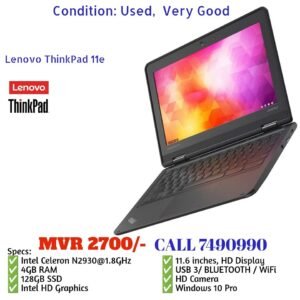 lenovo thinkpad laptop, 11.6 inches, 4GB RAM, 128GB SSD