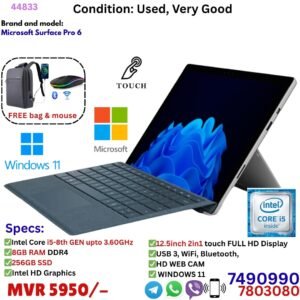 Microsoft Surface Pro 6 1796 13" I5-8th Gen 8GB 256GB SSD