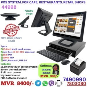 POS Full system, (P002) 15.6inch, Core i5-6th, 8GB, 128GB, ith 80mm printer, cash drawer