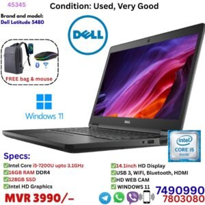 Dell Latitude 5480 14" Intel i5-7200U 16GB 128GB SSD Windows 11 Pro