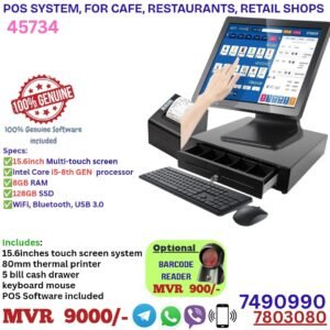 Pos complete system core i5 8gbram 128gbssd, includes: Drawer, 80mm printer, keyboard mouse