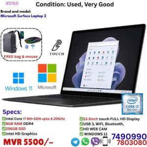 Microsoft Surface Laptop 2 1769 13.5" i7 Gen 8, 8GB RAM, 256GB NVMe