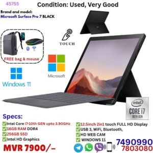 Microsoft Surface Pro 7 Tablet i7-1065G7 1.3GHz 16GB RAM 256GB SSD Win10