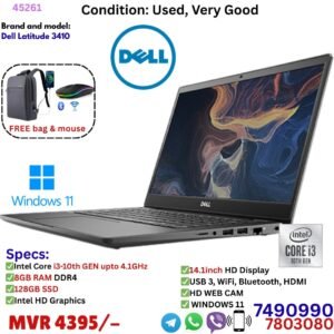 Dell Latitude 3410 14" Core i3-10th GEN 8GB DDR4 128GB SSD Windows 11