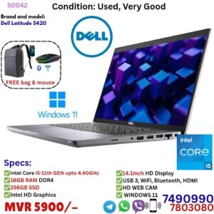 Dell Latitude 5420 14 inch i5-1145G7@2.60GHz 16GB RAM M.2 256GB SSD Win11