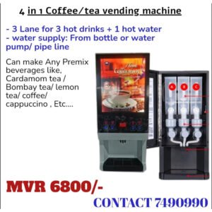 3 Lane tea/coffee vending machine w/hot water Lane