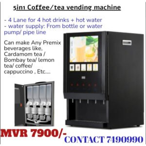 4 Lane Coffee and tea machine, 4hot drinks and 1hotwater
