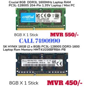 Crucial DDR3L 8GB RAM , 1600MHz Laptop