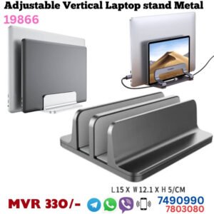 Vertical aluminum laptop stand